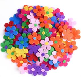 img 4 attached to 🌸 Coopay 120-Piece Felt Flowers: Vibrant Fabric Flower Embellishments for DIY Crafts