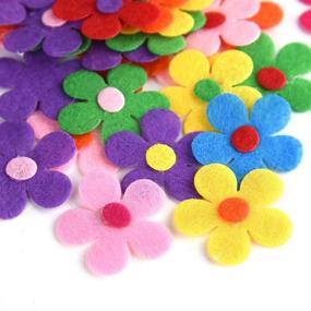 img 1 attached to 🌸 Coopay 120-Piece Felt Flowers: Vibrant Fabric Flower Embellishments for DIY Crafts