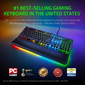 img 3 attached to 🎮 Razer Huntsman Elite Gaming Keyboard: Ultra-Fast Linear Optical Switches - Chroma RGB Lighting - Magnetic Plush Wrist Rest - Dedicated Media Keys & Dial - Classic Black