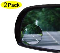 👁️ 2" oval convex stick-on rear view blind spot mirror with real glass, aluminum housing - rust resistant, wide angle - suitable for motorcycle, atv, boat, car, suv - say goodbye to blind spots logo