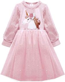 img 2 attached to 🌈 VIKITA Rainbow Princess Toddler Dresses for Girls' Clothing
