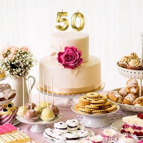 img 2 attached to 💎 Shiny 4 Inch 3D Diamond Shape Number 50 Candles Cake Topper - Perfect for Birthday and Anniversary Celebrations - Bright Gold