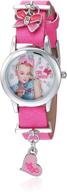 🌸 charming jojo siwa girls' pink analog-quartz watch, model joj5002 logo
