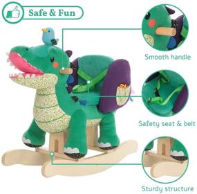 img 1 attached to 🐊 Labebe Child Rocking Horse Toy - Green Crocodile Plush Rocker for Kids 6 Months to 3 Years - Wooden Rocking Horse Chair for Toddlers - Animal Ride On Toy for Better SEO