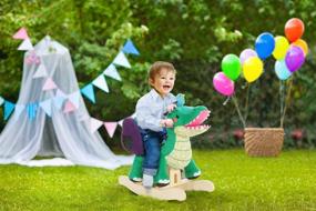 img 3 attached to 🐊 Labebe Child Rocking Horse Toy - Green Crocodile Plush Rocker for Kids 6 Months to 3 Years - Wooden Rocking Horse Chair for Toddlers - Animal Ride On Toy for Better SEO