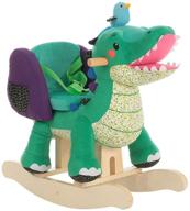🐊 labebe child rocking horse toy - green crocodile plush rocker for kids 6 months to 3 years - wooden rocking horse chair for toddlers - animal ride on toy for better seo logo