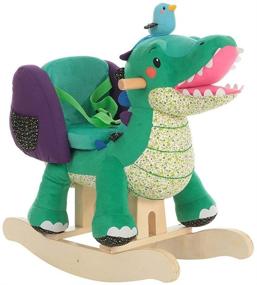 img 4 attached to 🐊 Labebe Child Rocking Horse Toy - Green Crocodile Plush Rocker for Kids 6 Months to 3 Years - Wooden Rocking Horse Chair for Toddlers - Animal Ride On Toy for Better SEO