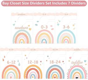 img 1 attached to 🌈 Watercolor Rainbow Baby Closet Dividers – 7 Pieces, Nursery Wardrobe, Clothes Hangers for Newborn to Toddler, Boy Girl, Baby Shower