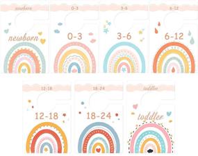 img 4 attached to 🌈 Watercolor Rainbow Baby Closet Dividers – 7 Pieces, Nursery Wardrobe, Clothes Hangers for Newborn to Toddler, Boy Girl, Baby Shower