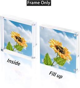 img 2 attached to 🖼️ ONE WALL Acrylic Magnetic Double Sided Picture Frame - 4x4 Photo Frame with Free Standing Desktop Display