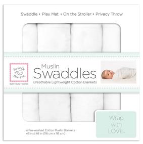 img 4 attached to 🌬️ SwaddleDesigns Organic Cotton Muslin Swaddle Blankets, Pack of 4, Snow White
