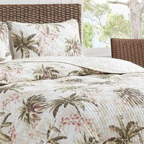 img 1 attached to 🛏️ Tommy Bahama Bonny Cove Quilt Set King Size - Premium 100% Cotton, Reversible & Breathable, Pre-Washed for Extra Softness, Lightweight Comfort in White