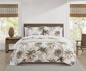 img 3 attached to 🛏️ Tommy Bahama Bonny Cove Quilt Set King Size - Premium 100% Cotton, Reversible & Breathable, Pre-Washed for Extra Softness, Lightweight Comfort in White