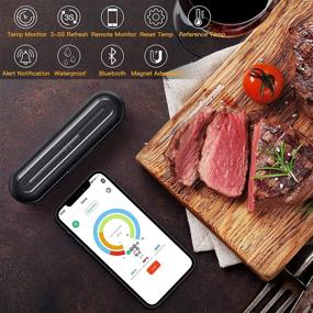 img 3 attached to 🔥 BANNIO Wireless Meat Thermometer Bluetooth: Ultimate Smart BBQ Cooking Probe for Grilling, Smoking, and Perfectly Cooking Turkey, Poultry, Meat, and Fish - 33FT Range