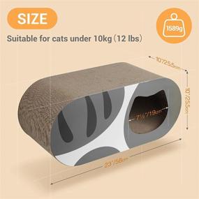 img 3 attached to 🐱 ComSaf Large Pack of 1 Durable Corrugated Cat Scratcher Cardboard - Scratch Pad Lounge with Hole, Furniture Protection, Cat Training Toy