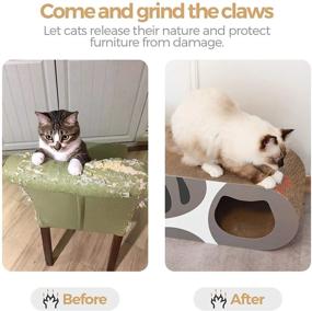 img 1 attached to 🐱 ComSaf Large Pack of 1 Durable Corrugated Cat Scratcher Cardboard - Scratch Pad Lounge with Hole, Furniture Protection, Cat Training Toy