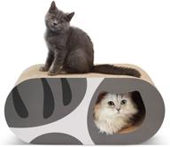 🐱 comsaf large pack of 1 durable corrugated cat scratcher cardboard - scratch pad lounge with hole, furniture protection, cat training toy logo