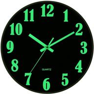 🕛 jofomp 12 inch wall clock with luminous numbers and silent quartz movement - modern night light, battery operated decor for office, kitchen, and living room logo