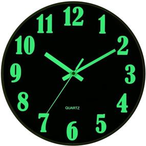 img 4 attached to 🕛 JoFomp 12 Inch Wall Clock with Luminous Numbers and Silent Quartz Movement - Modern Night Light, Battery Operated Decor for Office, Kitchen, and Living Room