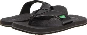 img 3 attached to Sanuk Boys' ROOT BEER COZY YTH Flip Black Shoes for Boys