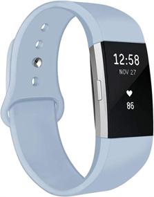 img 4 attached to 📱 Soft Silicone Replacement Bands for Fitbit Charge 2, Adjustable Sport Wristbands Strap Accessories Compatible with Fitbit Charge 2 for Women and Men, Available in Large and Small Sizes