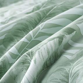 img 1 attached to 🌴 Wake In Cloud - Tropical Palm Banana Tree Comforter Set, 100% Cotton Fabric with Soft Microfiber Fill, Green and White Bedding Collection (3pcs, Queen Size)