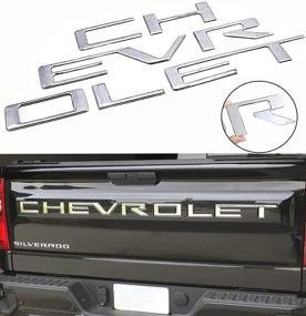 img 4 attached to 🚗 3D Raised Chrome Silver Tailgate Insert Letters - Compatible for Silverado 1500 2500 HD 2019 2020 2021 with 3M Adhesive