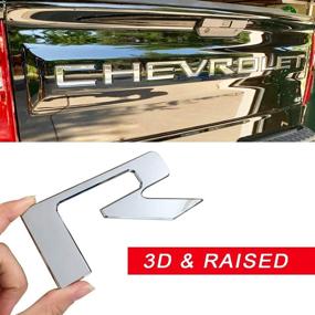 img 3 attached to 🚗 3D Raised Chrome Silver Tailgate Insert Letters - Compatible for Silverado 1500 2500 HD 2019 2020 2021 with 3M Adhesive