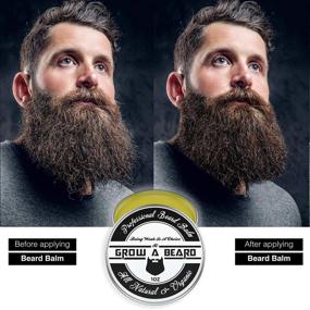 img 2 attached to 2oz Beard Balm: Leave-in Conditioner & Softener for Men's Grooming, Facial Hair & Mustache Wax, Ideal for Smoothing & Moisturizing, Natural & Organic, Sandalwood Scent with Argan & Jojoba Oils