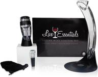 🍷 lux essentials premium wine aerator gift set - wine aerator, tower stand, and vacuum wine pump stopper set logo