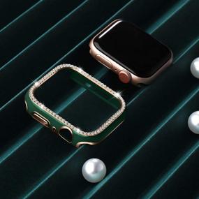 img 3 attached to Чехол ZAROTO для Apple Watch SE, полностью покрывающийся жесткий чехол из ПК с защитным стеклом для экрана для iWatch 38 мм, общая защита для Apple Watch Series 3 2/1 в темно-зеленом цвете