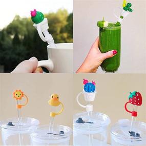 img 2 attached to 10 Pack Cute Silicone Reusable Straw Tip Covers - Dust-Proof Plugs for 1/4inch (6-8mm) Straws - Decorative Outdoor Accessories