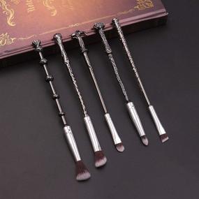 img 3 attached to ✨ Enhance Your Beauty with Wizard Wand Brushes: 5 PCS Potter Makeup Brush Set for Flawless Foundation, Blending, Blush, and More