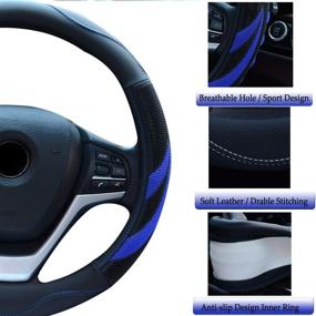 img 1 attached to Alusbell Microfiber Steering Breathable Universal Interior Accessories