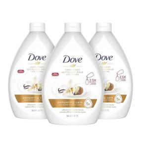 img 4 attached to 🧼 Dove Pampering Care Hand Wash: Clean & Soften Hands with Shea Butter & Warm Vanilla; Removes Dirt and Germs; 34 oz, Pack of 3