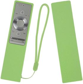 img 4 attached to Protective Silicone Remote Case For BN59-01265A (RMCRMM1AP1) Smart TV Remote Cover Shockproof Remote Holder For Samsung OneRemote Anti-Slip Anti-Lost With Lanyard (Glow Green In Dark)