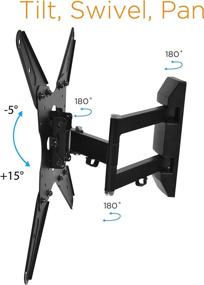 img 3 attached to 📺 Ematic Full Motion Articulating Wall Mount Kit for TVs ranging from 17 to 55 inches, includes a 6-Foot HDMI Cable