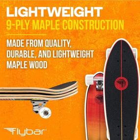 img 2 attached to 🛹 Flybar Skate Cruiser Boards – 24-27.5 Inch Strong 7 Ply Canadian Maple Complete Skateboards - 60mm Polyurethane Wheels with ABEC 9 Bearings for Enhanced Speed