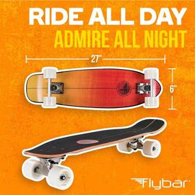 img 3 attached to 🛹 Flybar Skate Cruiser Boards – 24-27.5 Inch Strong 7 Ply Canadian Maple Complete Skateboards - 60mm Polyurethane Wheels with ABEC 9 Bearings for Enhanced Speed