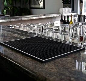 img 3 attached to 🍹 Highball & Chaser Premium Bar Mat 18in x 12in 1cm Thick - Durable and Stylish Service Bar Mat for Spills, Coffee, Bars, Restaurants, Counter Top Dish Drying Mat, Glass Drying Mat (1 Pack, Black)