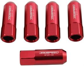 img 1 attached to JDMSPEED Red 60MM Aluminum Extended Tuner Lug Nuts Replacement For Wheel Rims M12X1