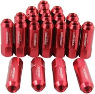 jdmspeed red 60mm aluminum extended tuner lug nuts replacement for wheel rims m12x1 logo