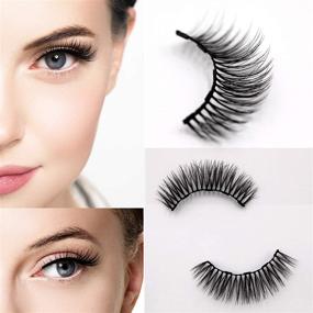 img 3 attached to 👁️ Arishine Magnetic Eyelashes with Eyeliner - Luxury Multi-layered Effect, Natural Look Faux Mink Lashes for Girls - 5 Pairs