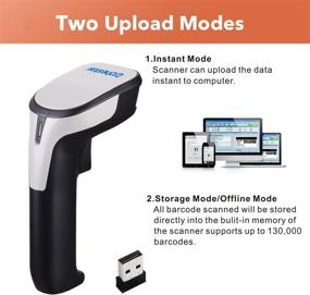 img 1 attached to Trohestar Wireless Barcode Scanner, 1D Bar Code Scanner with Bluetooth & 2.4GHz 📱 Wireless & Wired Connection, Handheld CCD Bar Code Reader for Windows Mac Android iOS