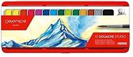 набор акварельных красок caran d'ache gouache studio - 15 различных цветов в металлической коробке логотип