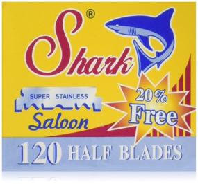 img 1 attached to 🪒 Bulk 120-Pack of Professional Barber Razor Blades: Shark Super Stainless Straight Edge