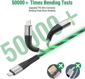 img 3 attached to 🔌PatDow длинный кабель зарядки для iPhone, 3FT MFi сертифицированный светодиодный кабель для Apple iPhone 12/12 Pro/12 Pro Max/11/11 Pro/SE 2020/Xr/Xs Max/X/8 Plus/8/7 Plus/7/iPad Pro mini (3 фута, зеленый)