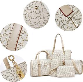 img 2 attached to 6-Piece Women's Handbag Set: Tote, Shoulder, Crossbody, Clutch, Top Handle, Satchel Purse