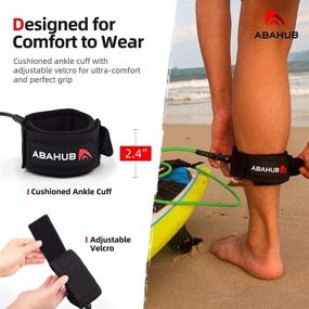 img 1 attached to 🏄 Abahub Premium Surfboard Leash, 6/7/8/9/10 ft, Straight Surf Board Leashes & Legrope Strap, 6/7mm for Shortboard, Skimboard, Fishboard, Longboard, Paddleboard, SUP - Replacement Leg Rope in 8 Colors