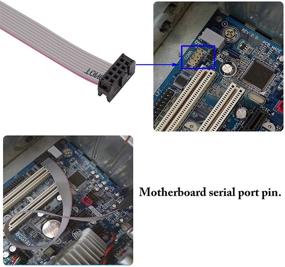 img 1 attached to 🔌 zdyCGTime 1Port DB9 RS232 Serial Port Bracket to 10 pin Header Ribbon Cable Connector Adapter - Convenient Serial Port Connection for Motherboard Panel Mount (12in 4Pcs)